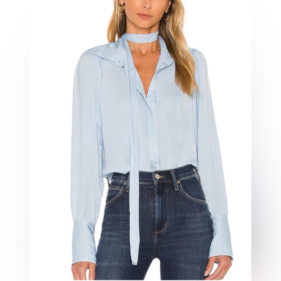 Free People LaLa blouse in Neon Sky - Picture 2 of 12